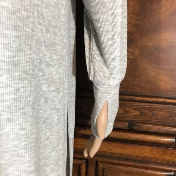 NWOT Cuddle Duds Gray Side Slit High Low Modal Rib Knit Duster Cardigan - Picture 12 of 16